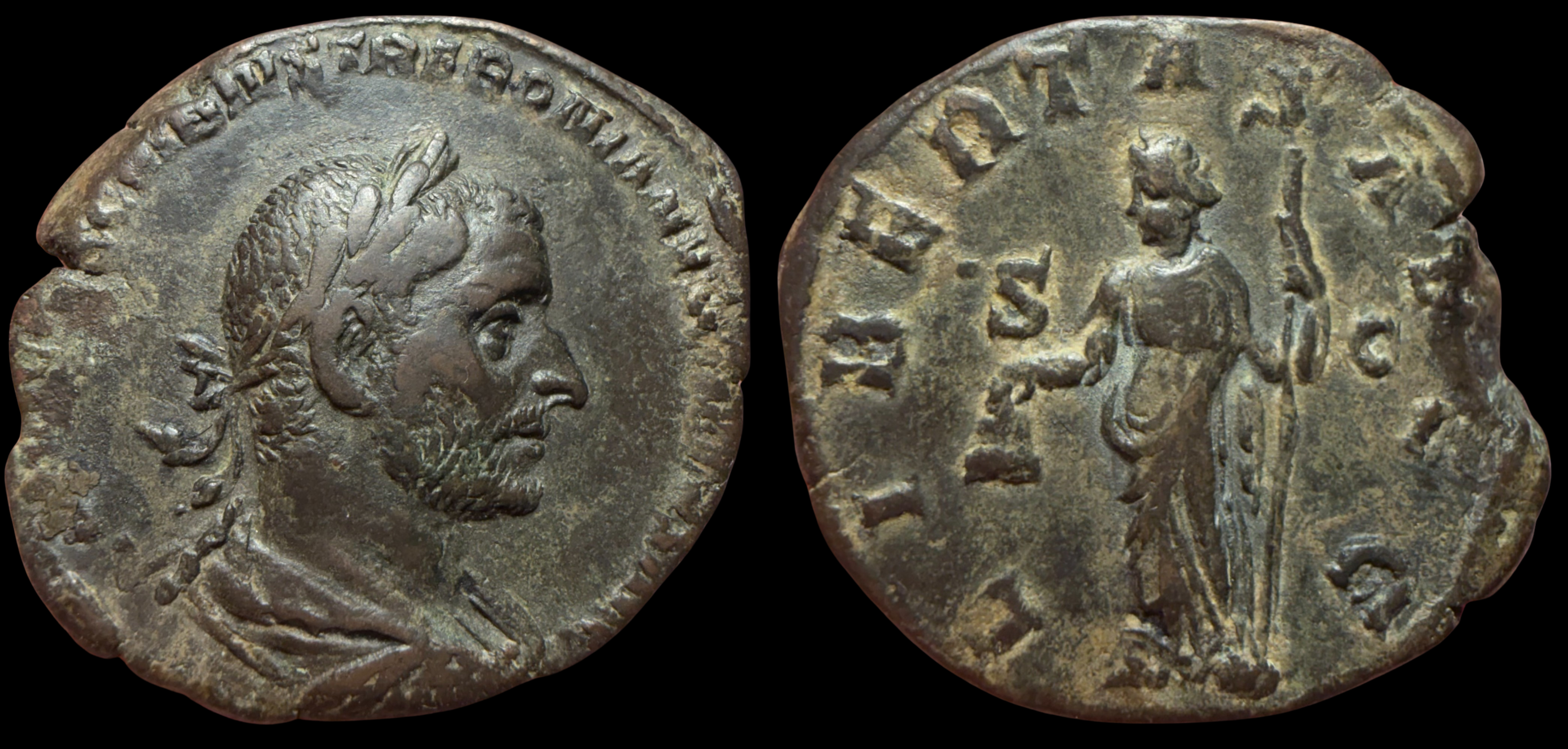 Trebonianus Gallus. AE Sestertius, ca. 251-253 AD.