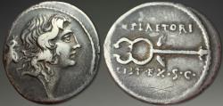 Ancient Coins - Roman Republic. M. Plaetorius M.f. Cestianus. AR Denarius, ca. 57 BC.