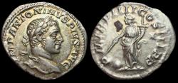 Ancient Coins - Elagabalus. AR Denarius, ca. 221 AD.