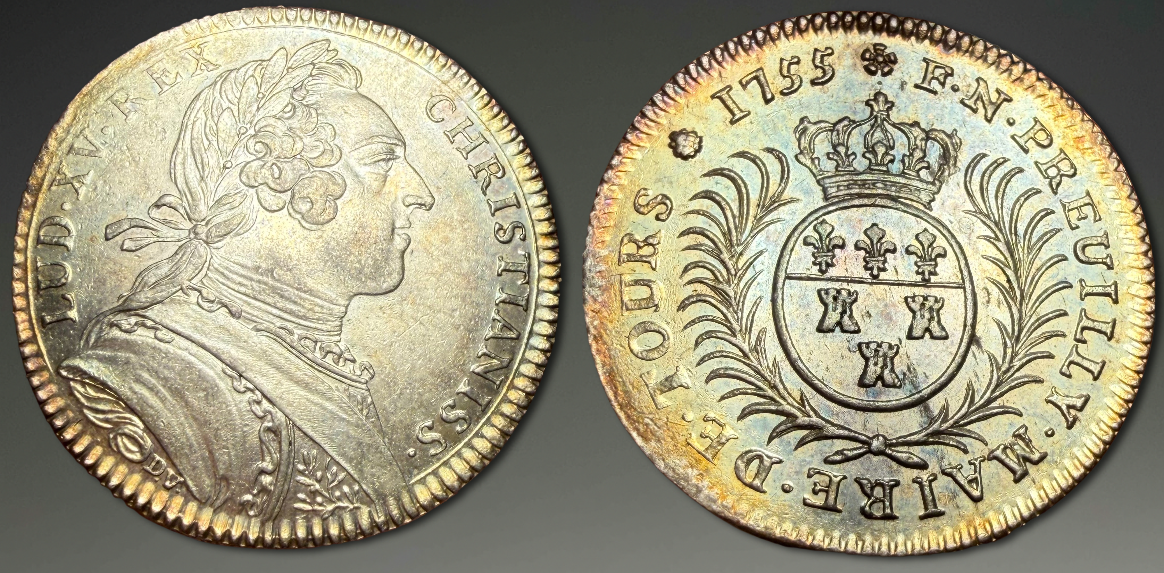 France. Louis XV. AR Jeton, ca. 1755.
