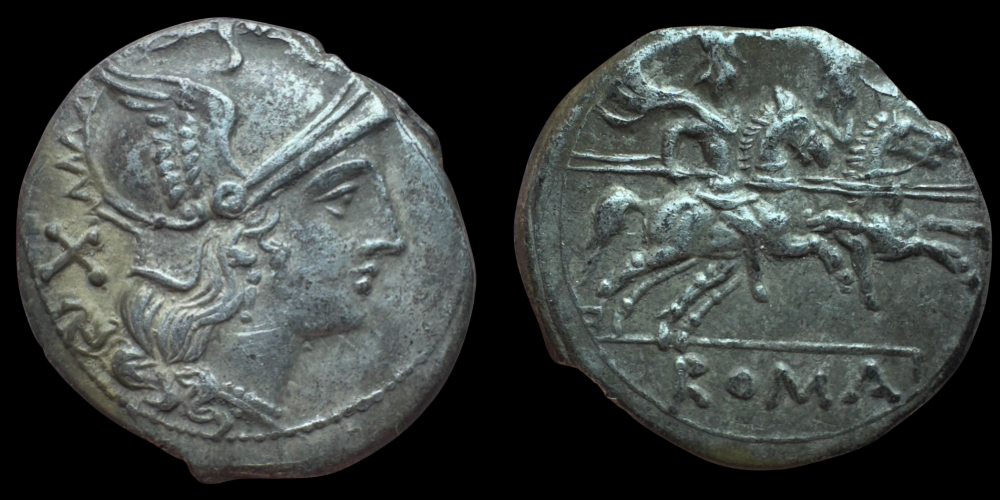 Roman Republic. Anonymous Series. AR Denarius. 211 BC.