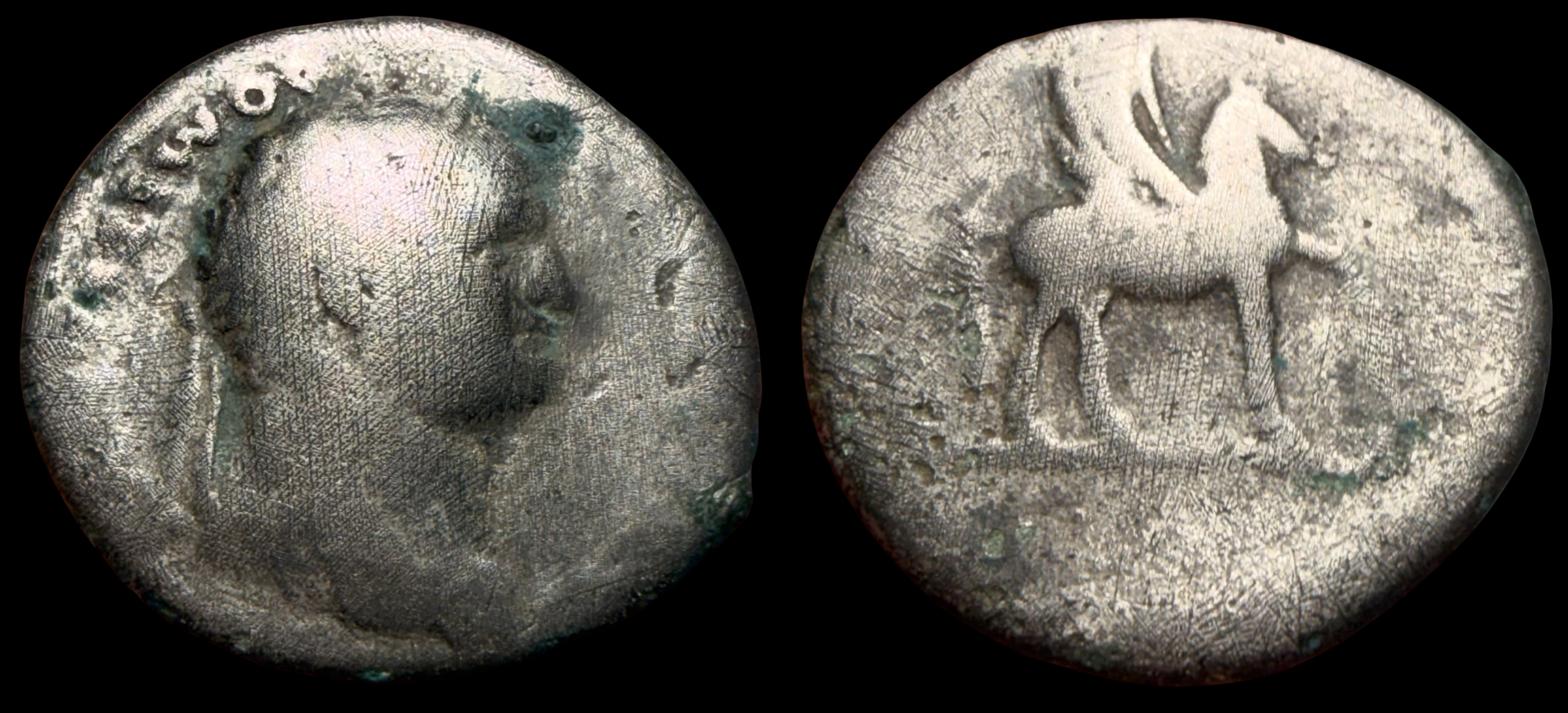 Domitian (as Caesar). AR Denarius. ca. 77-78 AD. Rome Mint.
