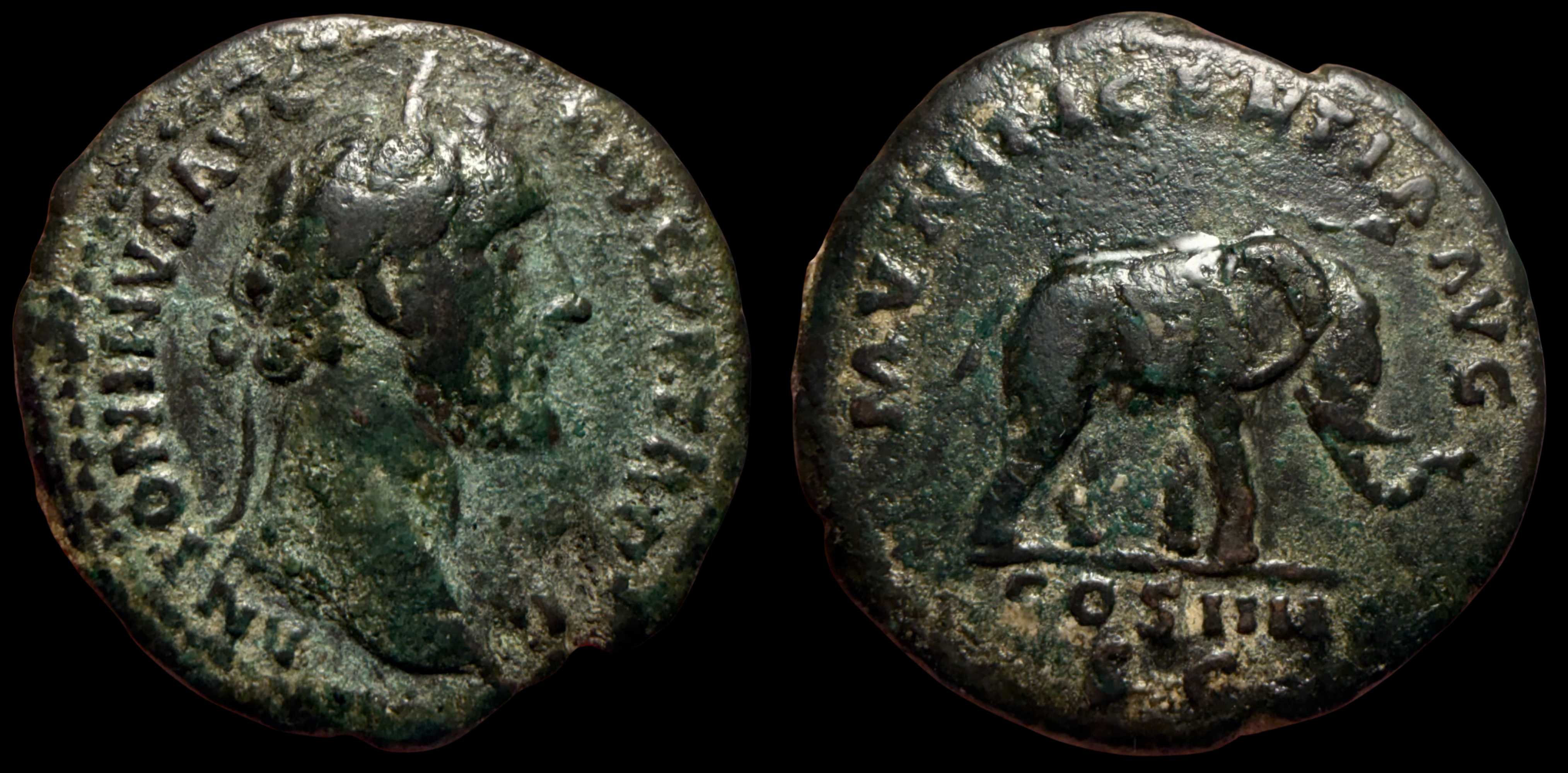 Antoninus Pius. AE Assarius. ca. 148-149 AD.
