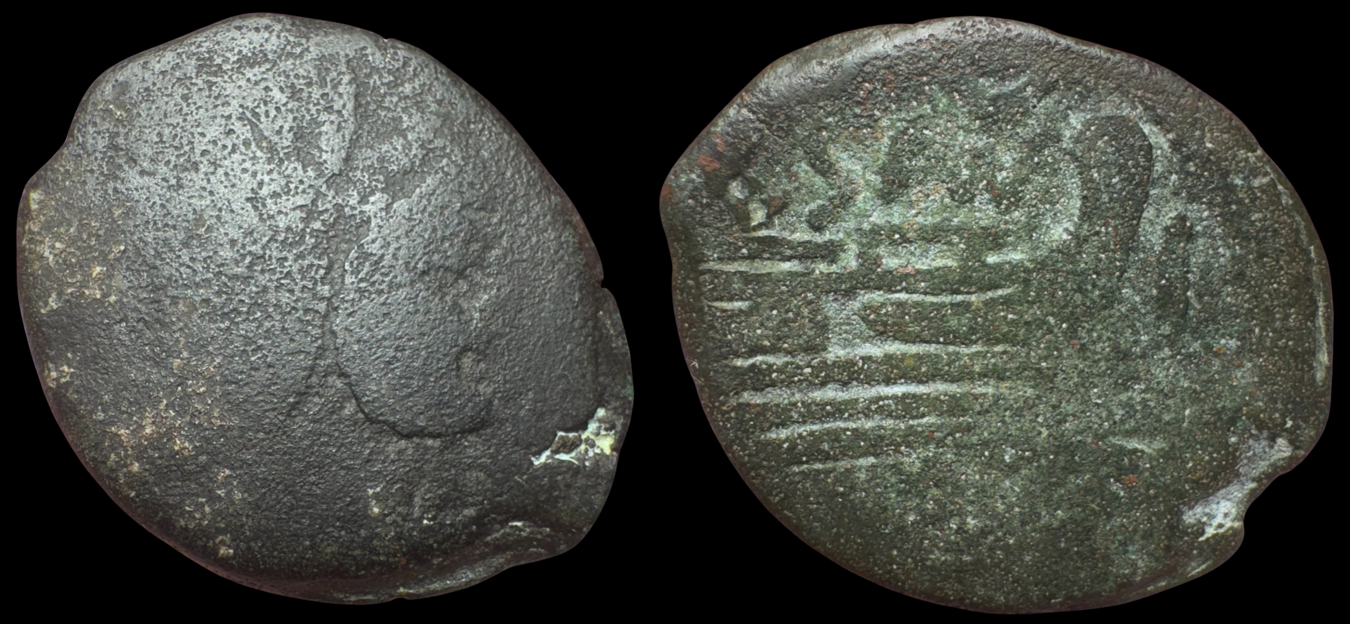 Roman Republic. L. Saufeius. ÆS As, ca. 152 BC.