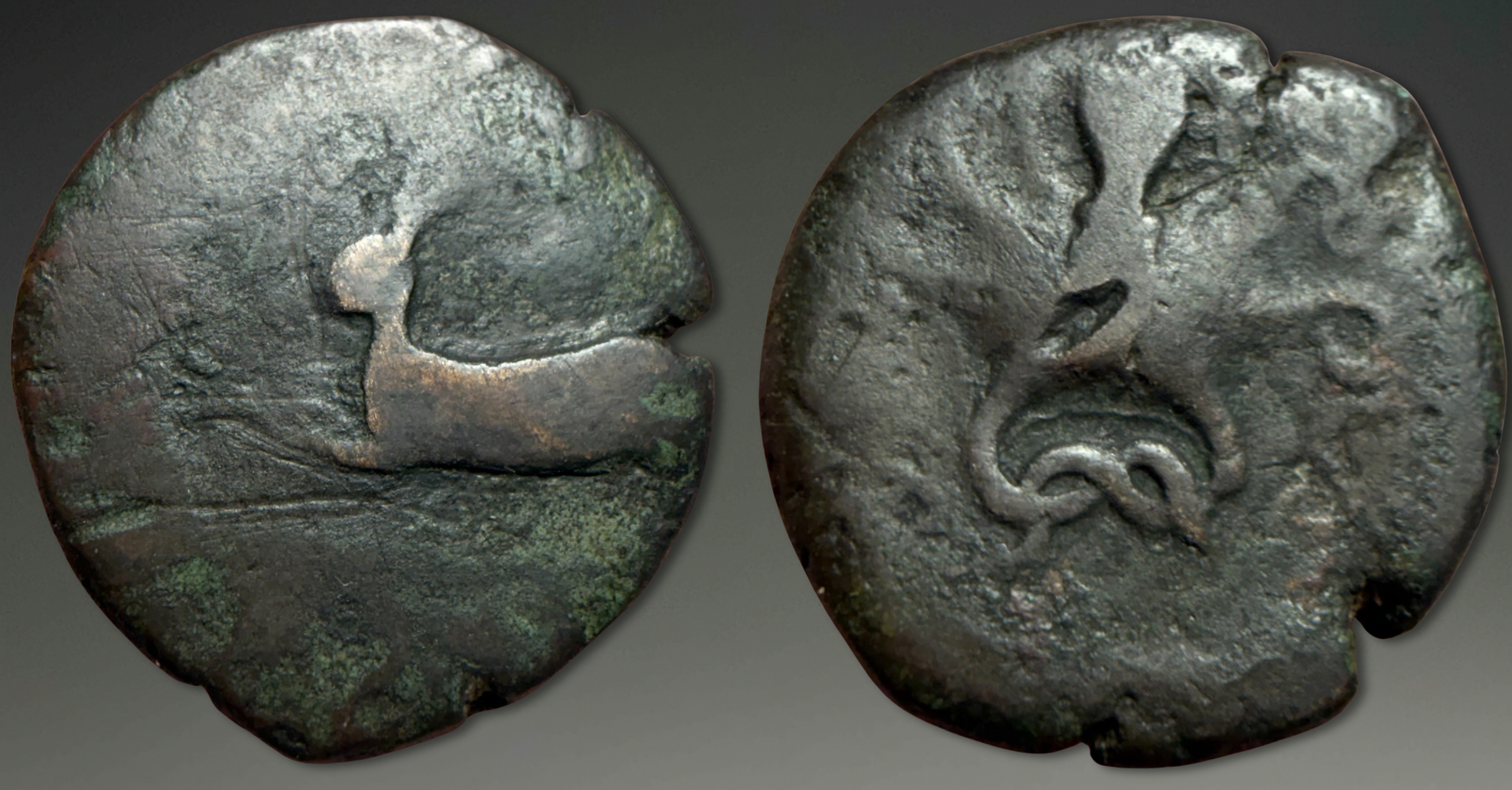 Sicily, Messana. AE Tetras, ca. 406-396 BC.