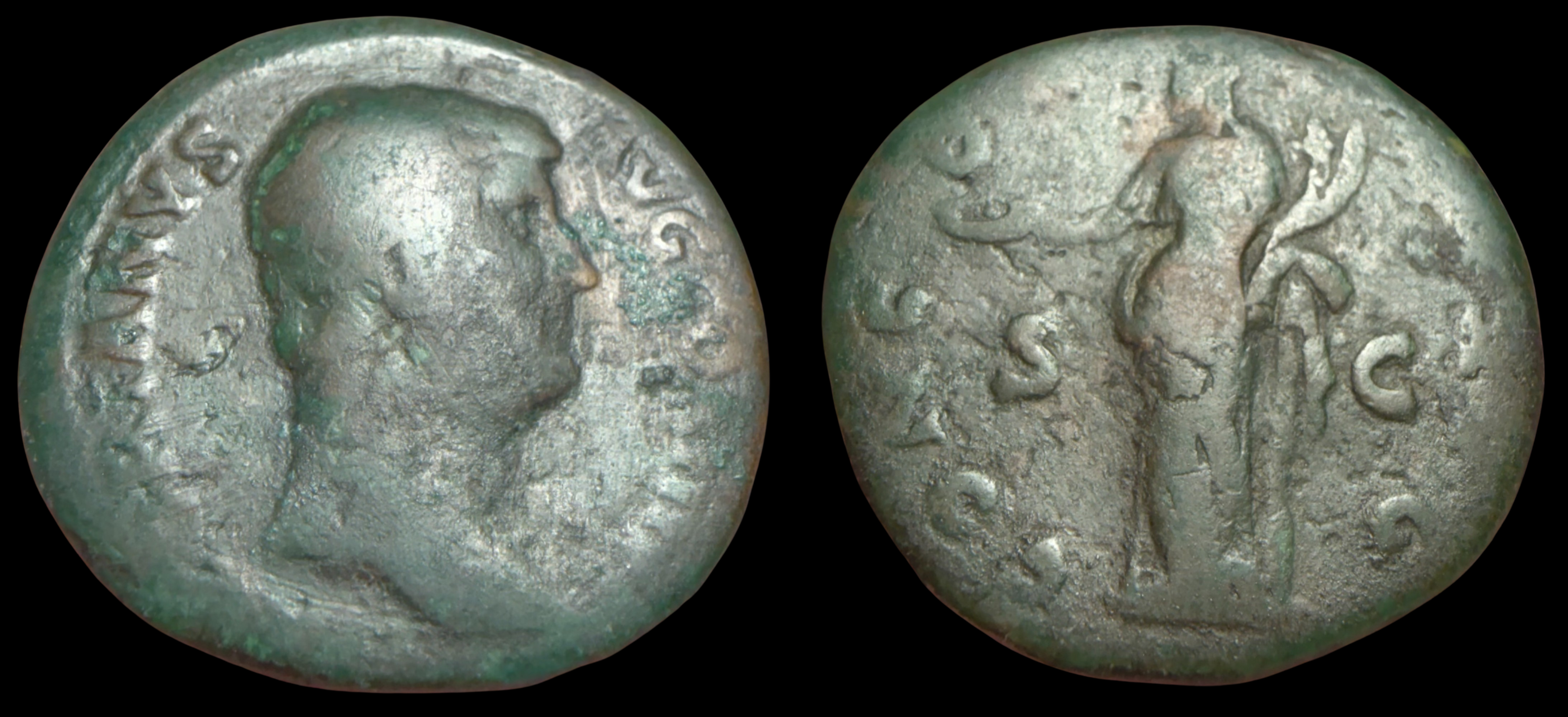 Hadrian. AE Dupondius (or Assarius), ca. 133-135 AD.