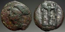 Ancient Coins - Sicily, Morgantina (or Ameselon). AE, ca. 240-330 BC.