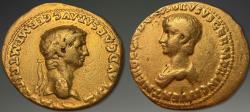 Ancient Coins - (Pedigreed to 1932) Claudius & Nero Caesar. AV Aureus, ca. 60 AD.