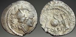 Ancient Coins - Roman Republic. T. Carisius. AR Denarius, ca. 46 BC.