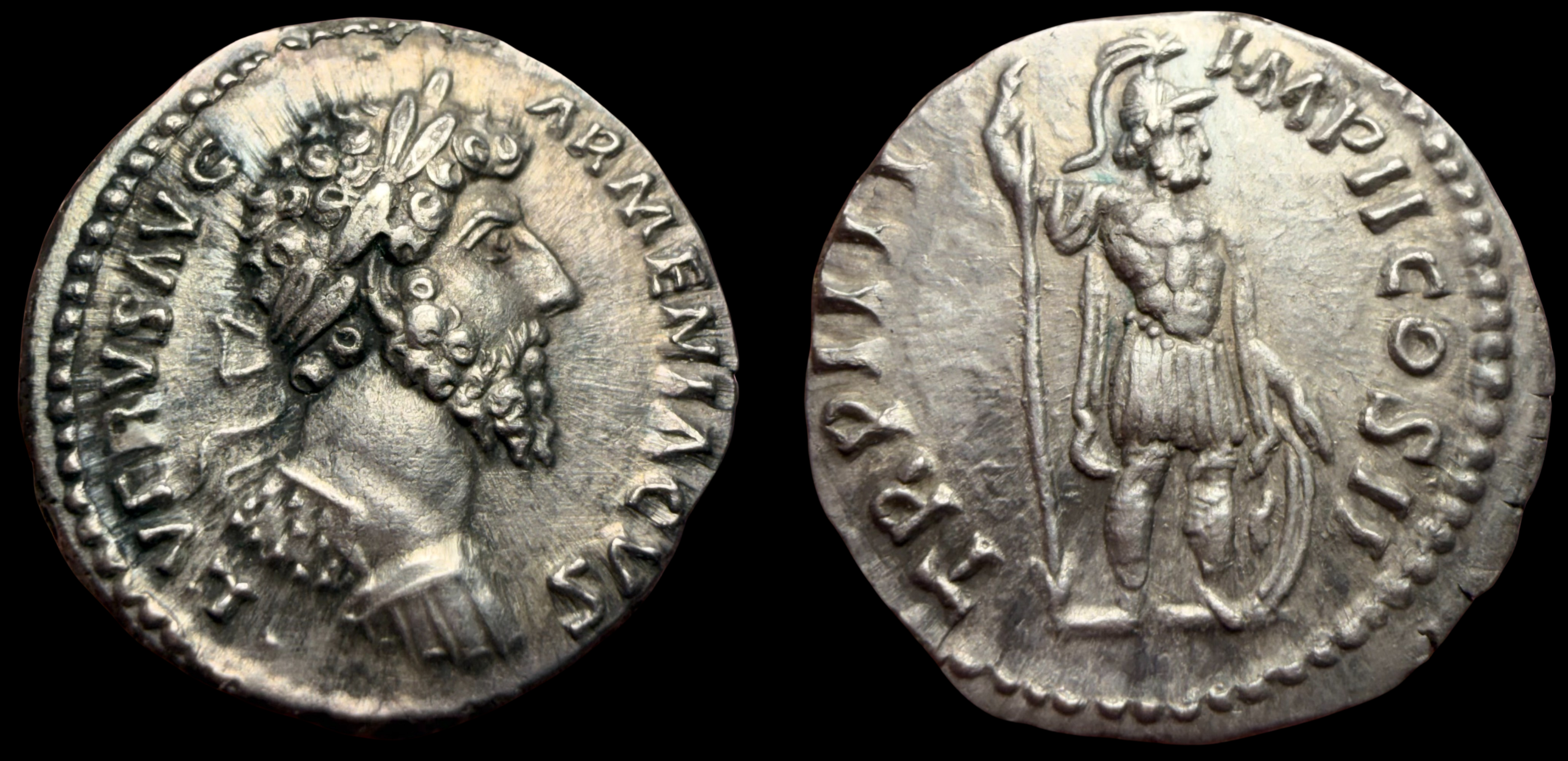 Lucius Verus. AR Denarius. ca. 163-164 AD.