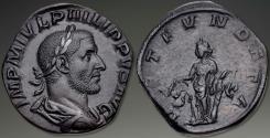 Ancient Coins - Philip I. AE Sestertius, ca. 244 AD.