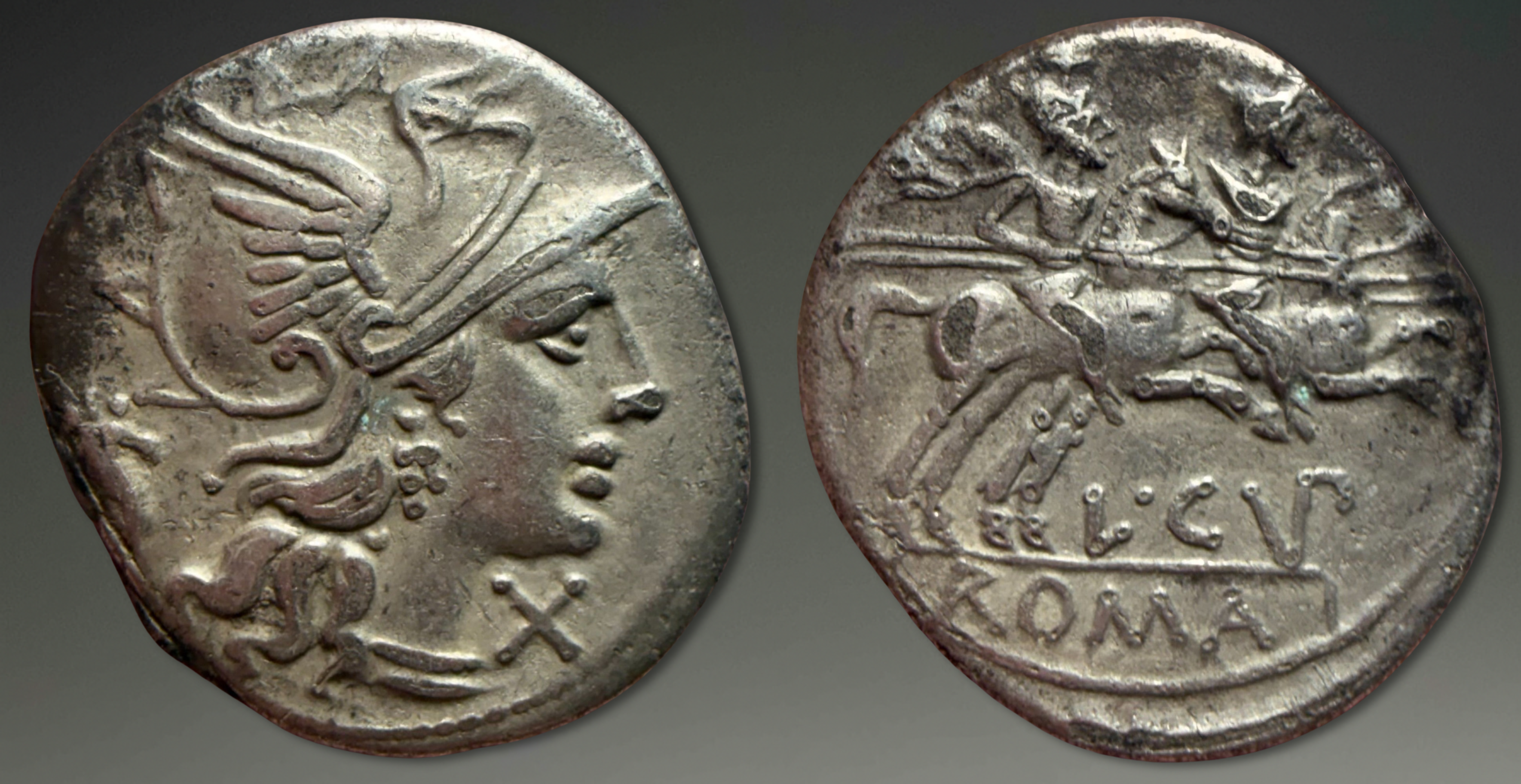 Roman Republic. L. Cupiennus. AR Denarius, ca. 172-151 (or 147) BC.