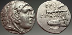 Ancient Coins - Ionia, Erythrai. AR Drachm, ca. 450-400 BC. Magistrate Apellas.