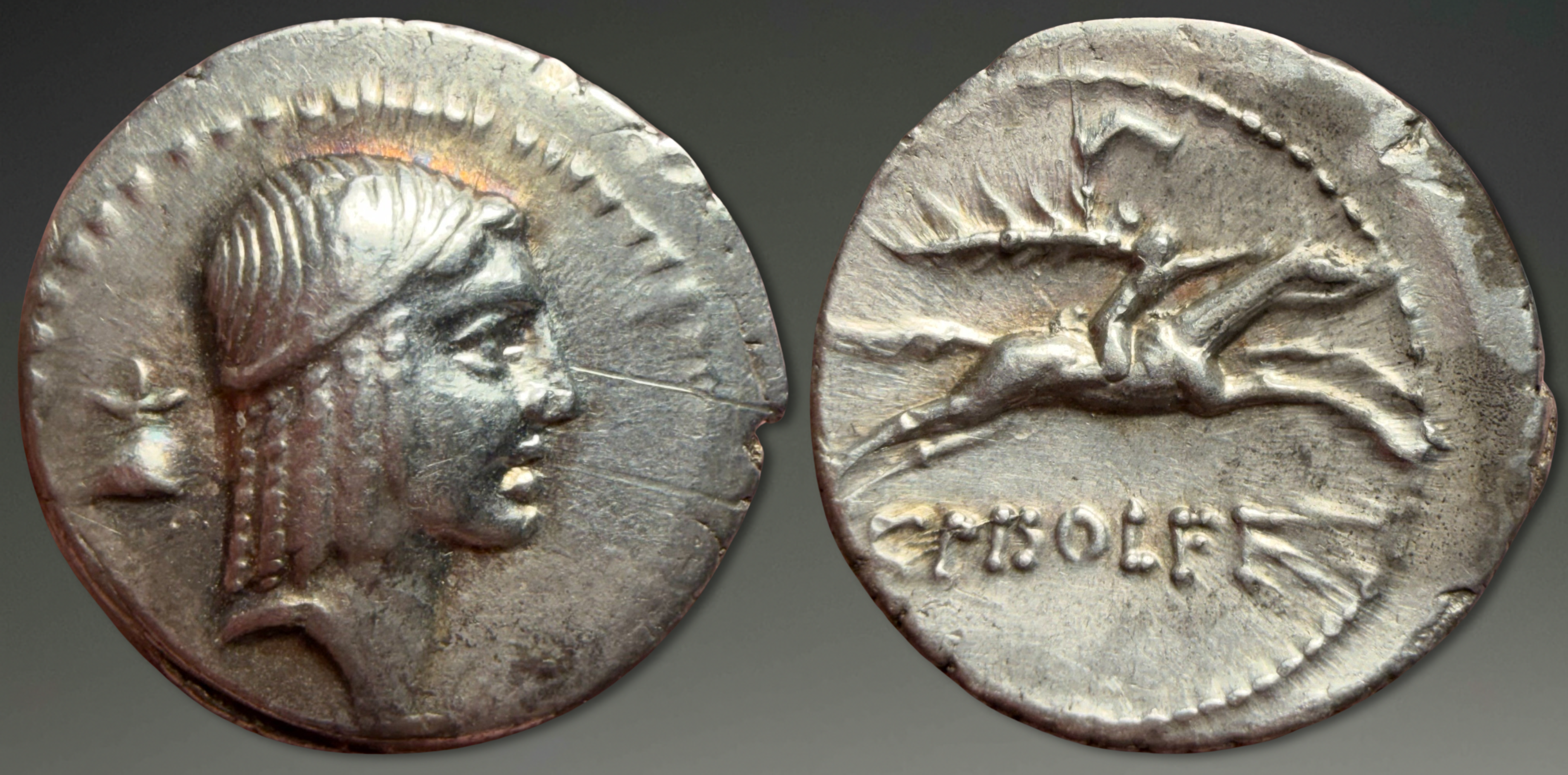 Roman Republic. C. Piso L.f. Frugi. AR Denarius, ca. 61 BC. Rome Mint.