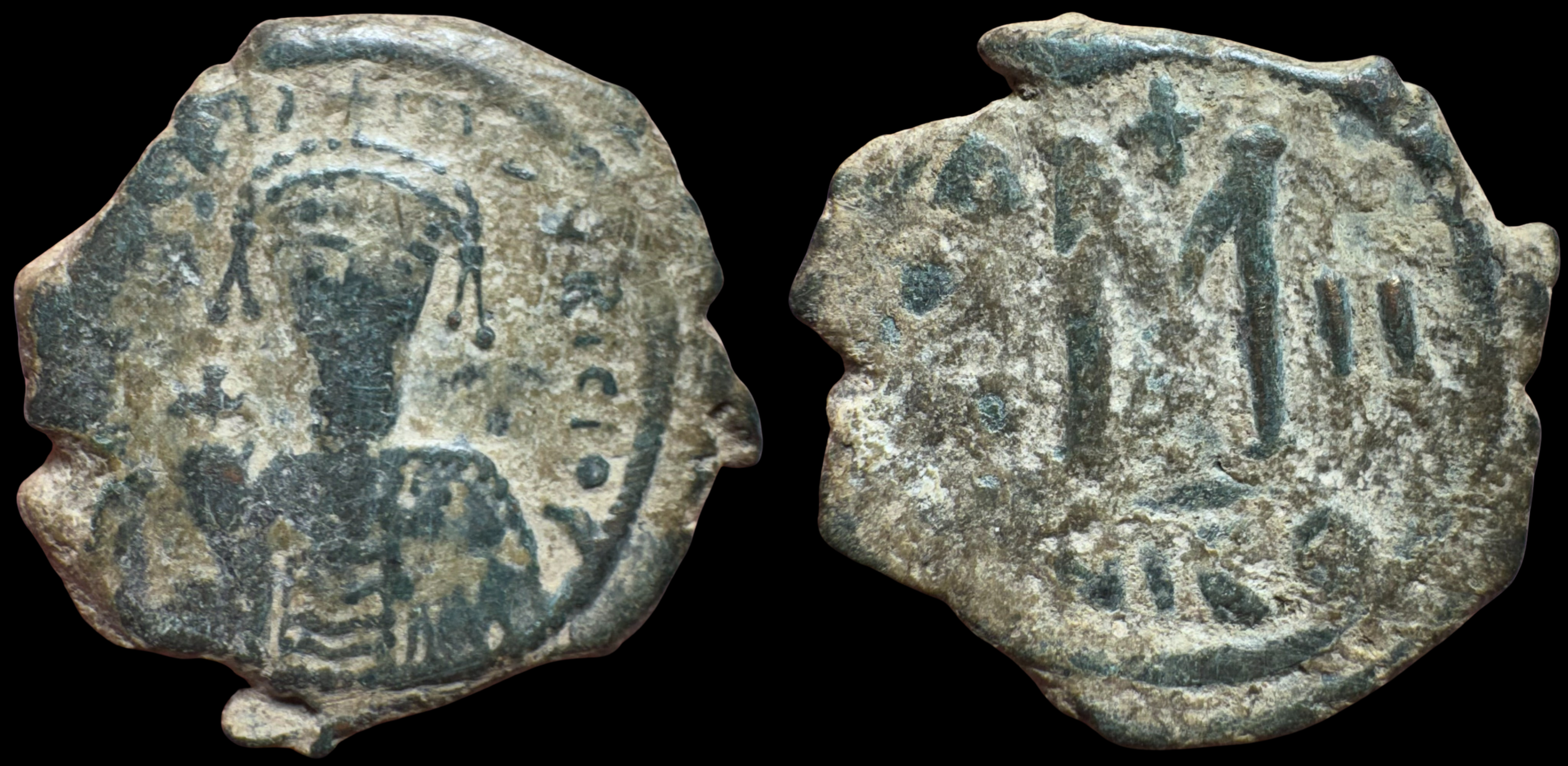 Byzantine Empire. Maurice Tiberius. AE Follis, ca. 593/94 AD.