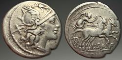 Ancient Coins - Roman Republic. L. Saufeius. AR Denarius, ca. 152 BC.