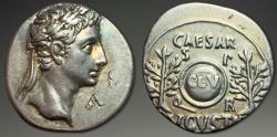 Ancient Coins - Caesar Augustus. AR Denarius, ca. 19–18 BC.