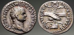 Ancient Coins - Domitian (as Caesar). AR Denarius, ca. early June 79 AD.