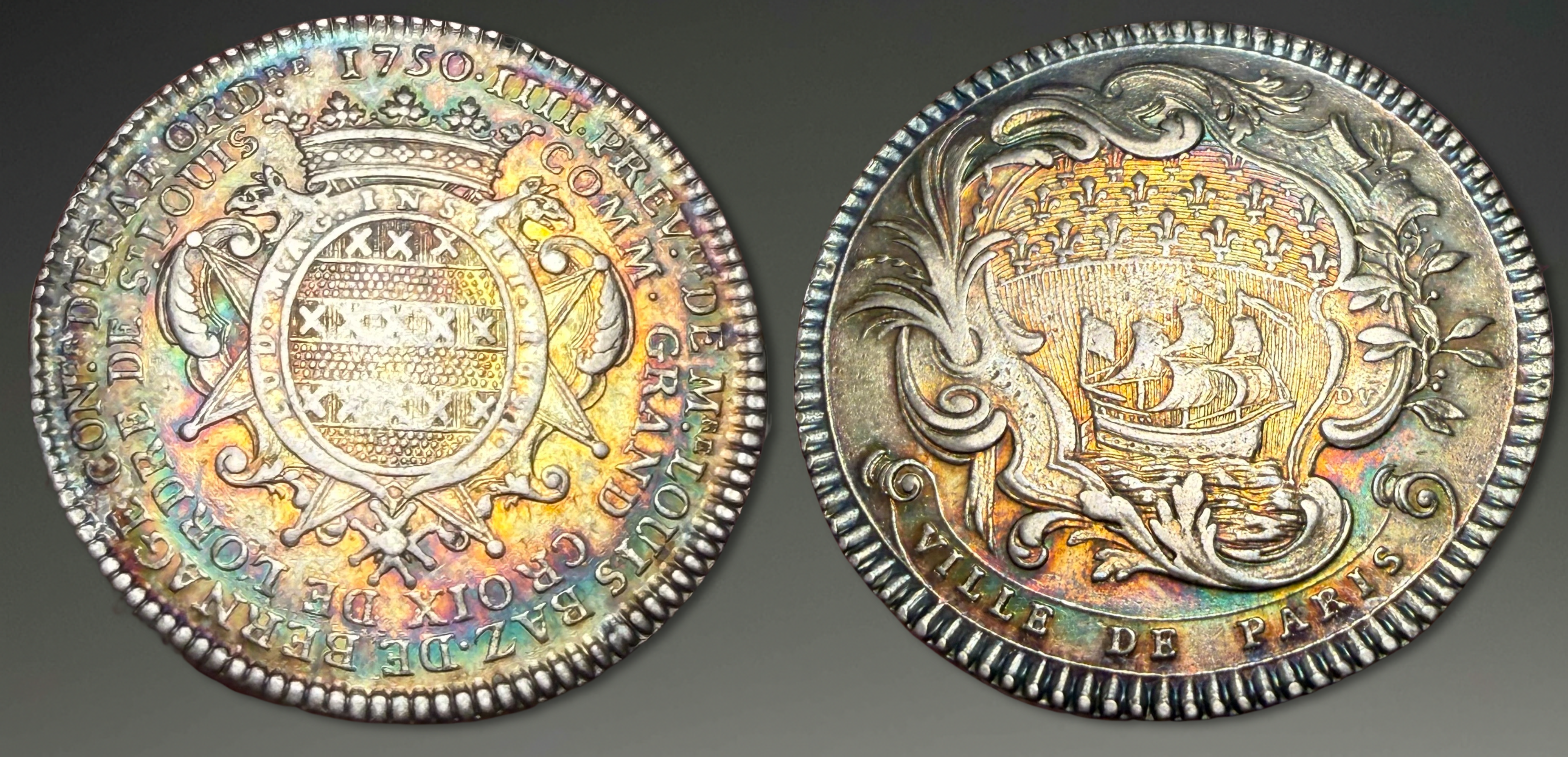 France. Louis 'Basile de Bernage' (prevost of Paris). AR Jeton. ca. 1750.