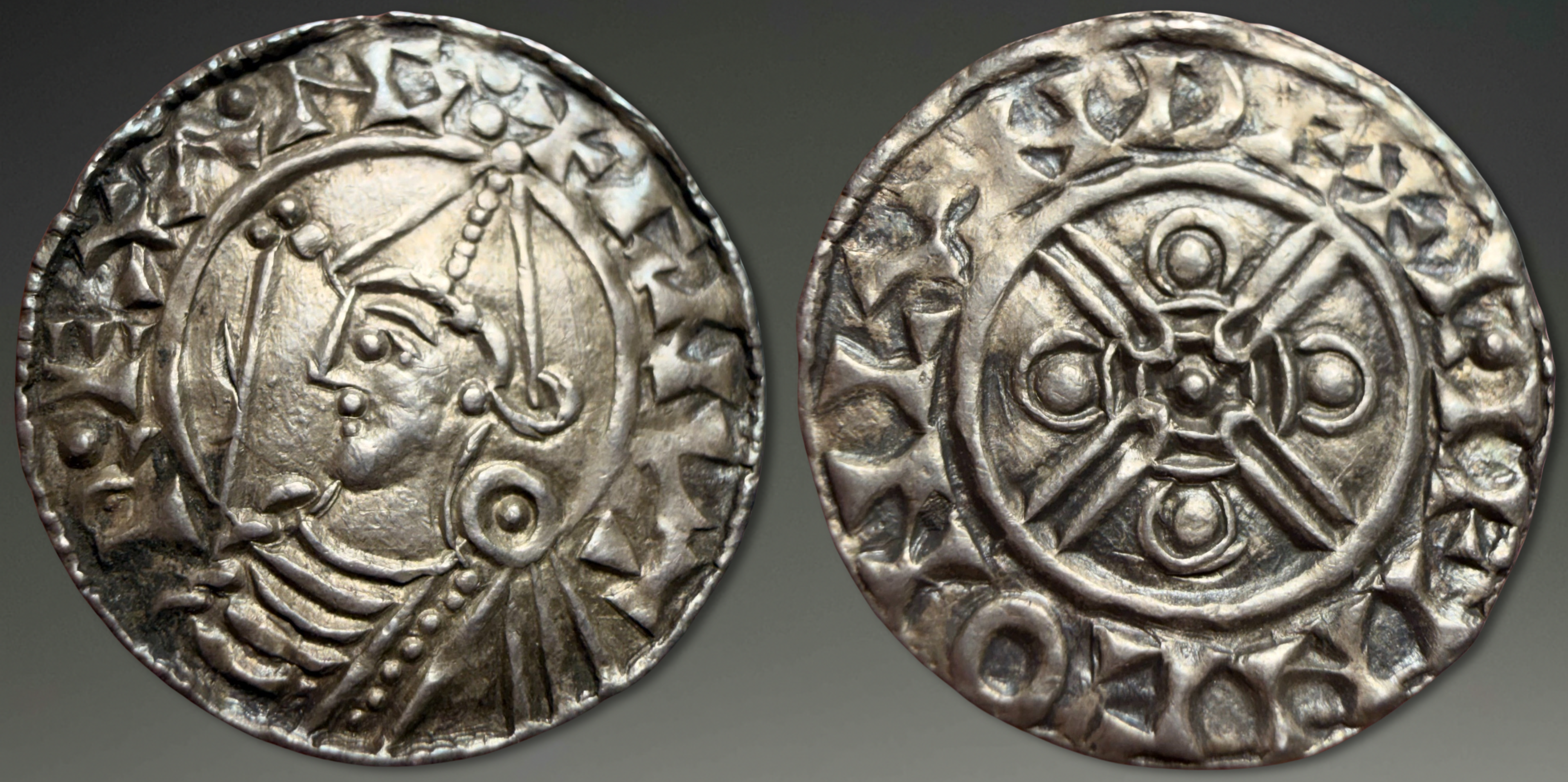 Britain. Anglo-Saxon. Cnut. AR Penny, pointed helmet type, ca. 1016-1035 AD.