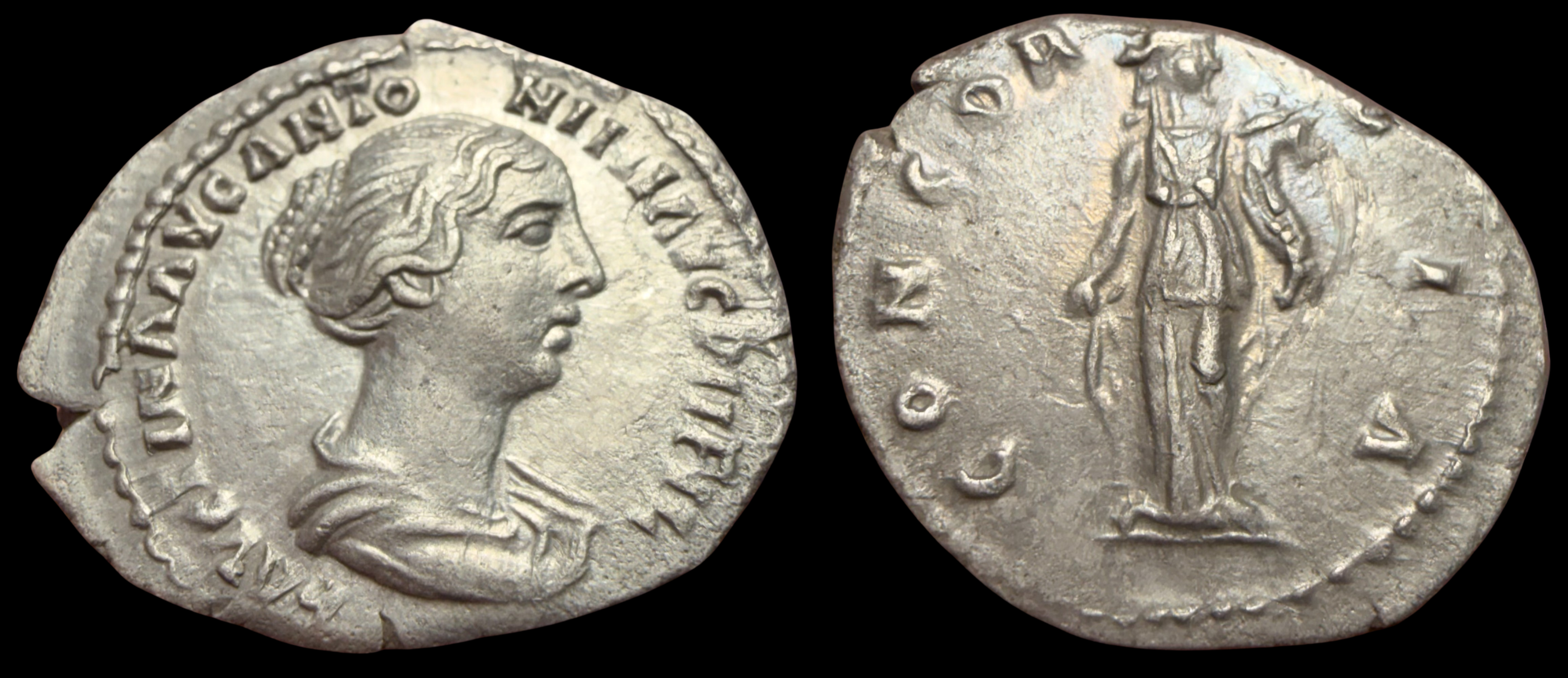 Faustina Junior. AR Denarius, ca. 150-152 AD.