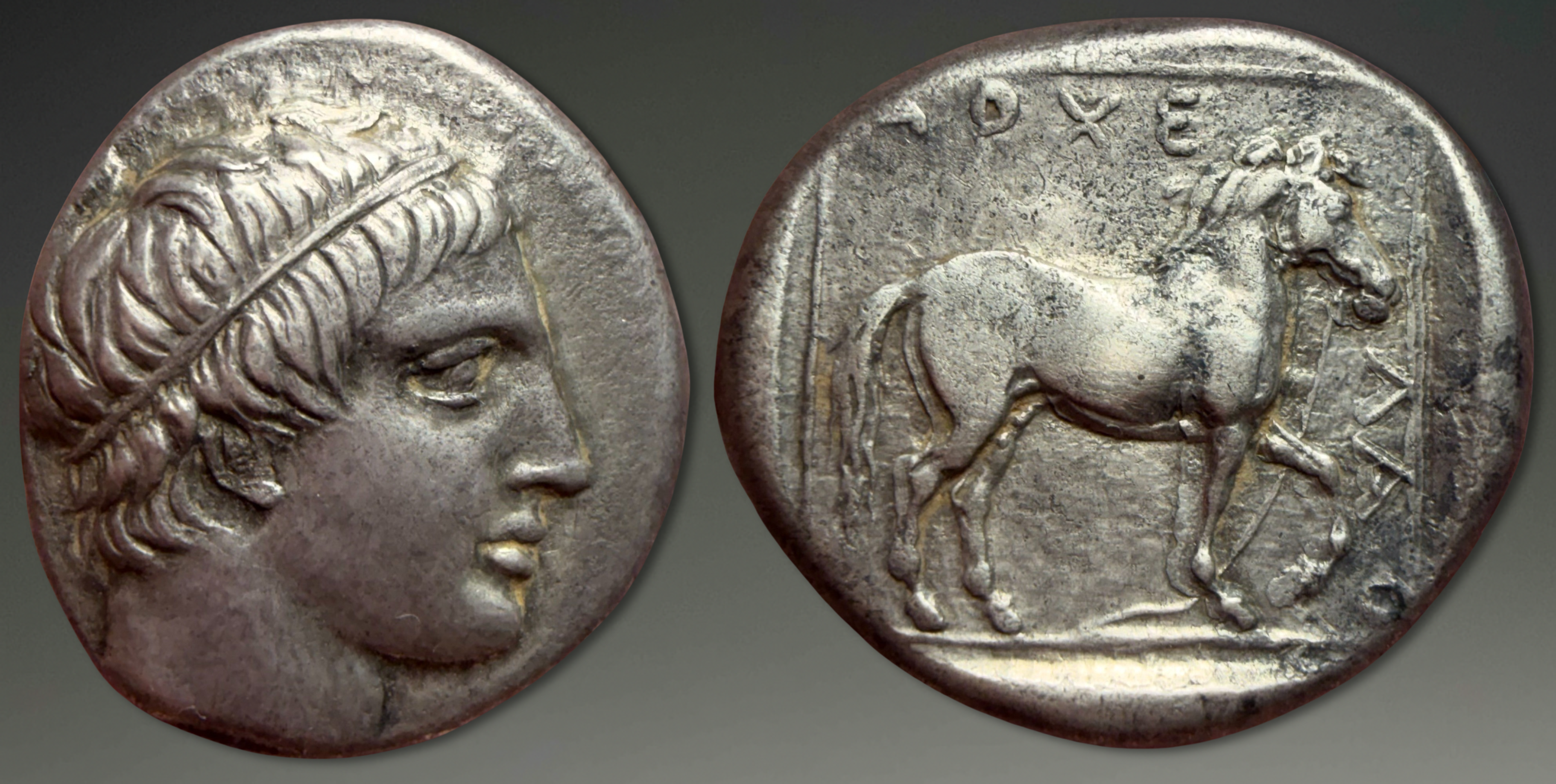 Kings of Macedon. Archelaos I. AR Stater, ca. 413-399 BC.