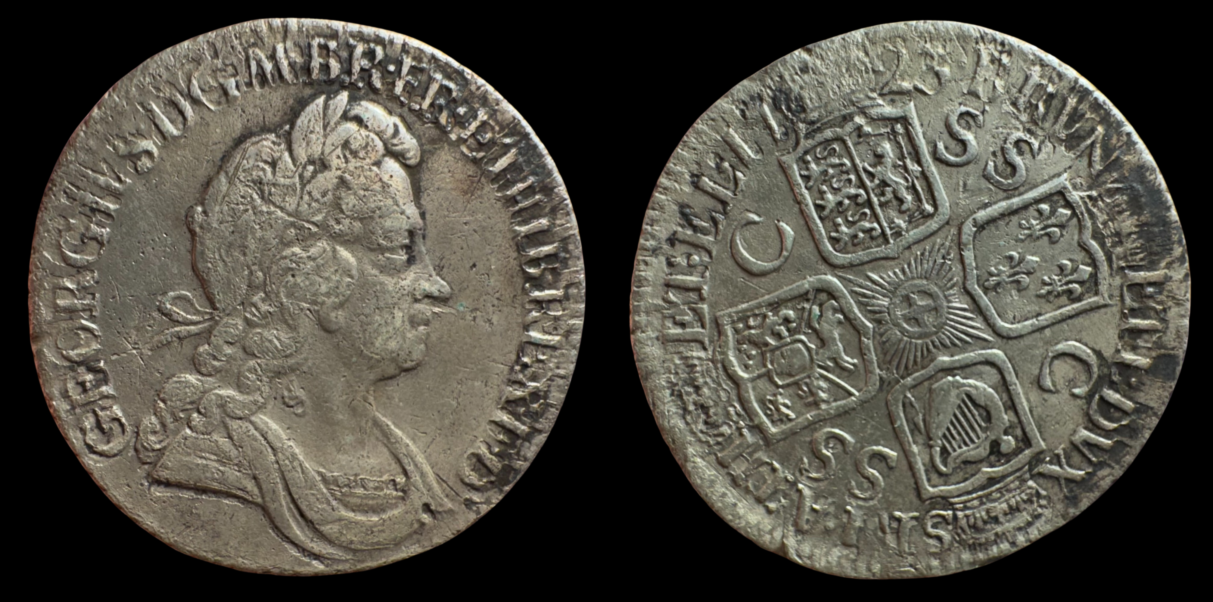 Great Britain. George I. AR Shilling, 1723.