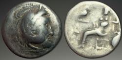 Ancient Coins - Eastern Celts, Lower Danube. AR Drachm, ca. 3rd-2nd centuries BC.