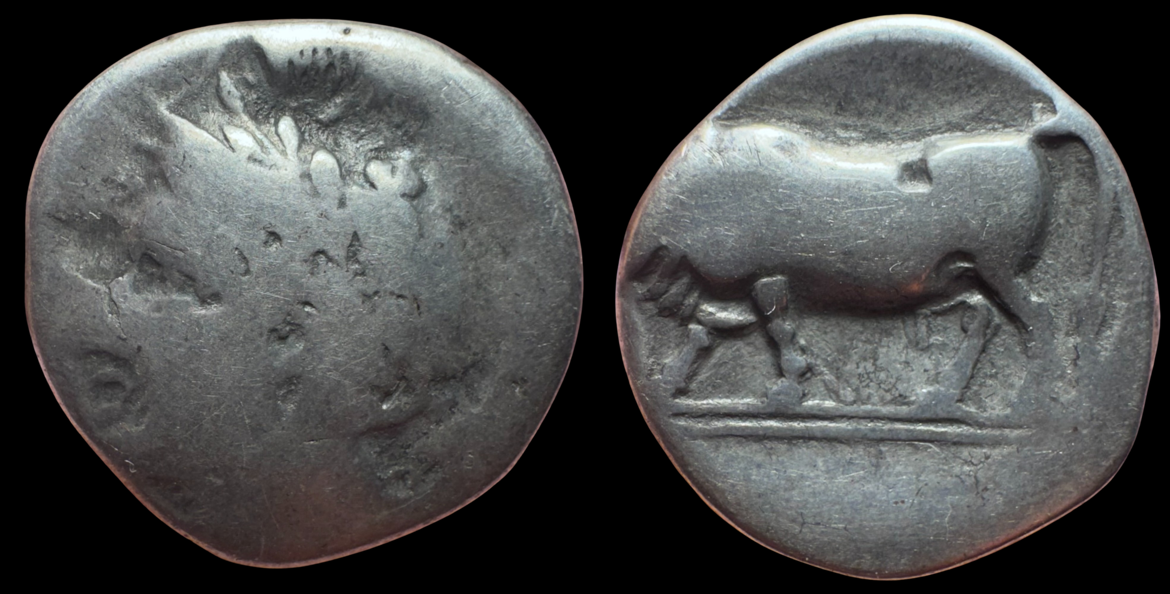 Campania, Hyrianoi. AR Didrachm (Nomos), ca. 405-385 BC.