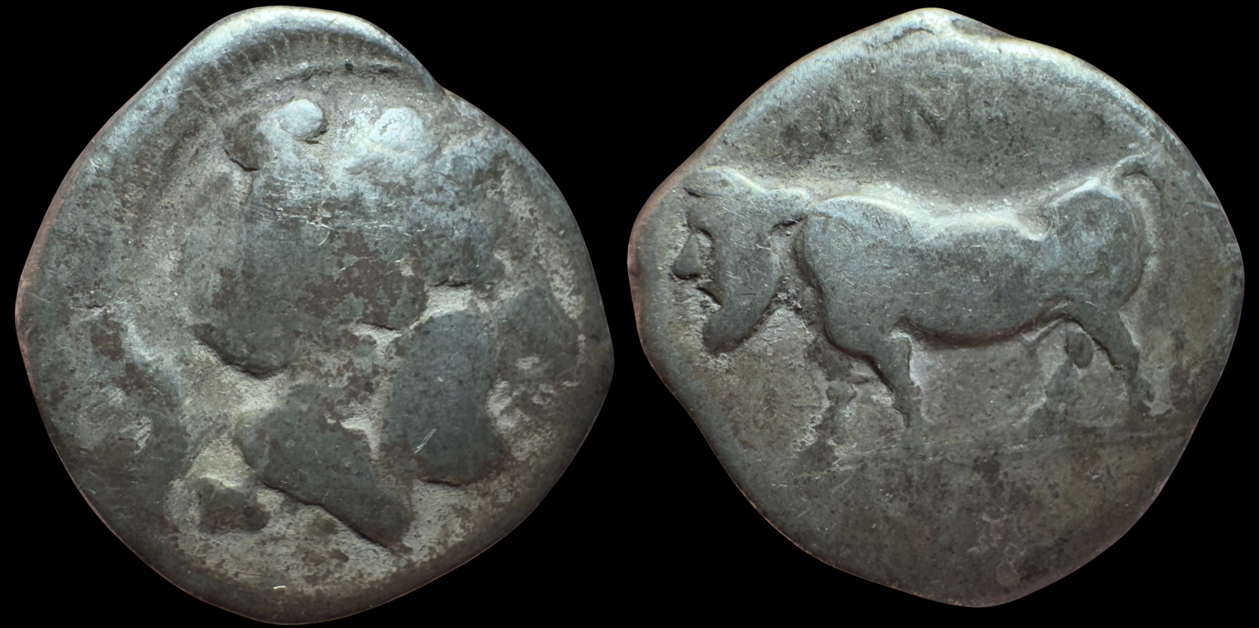 Campania, Hyrianoi. AR Didrachm (Nomos), ca. 405-385 BC.