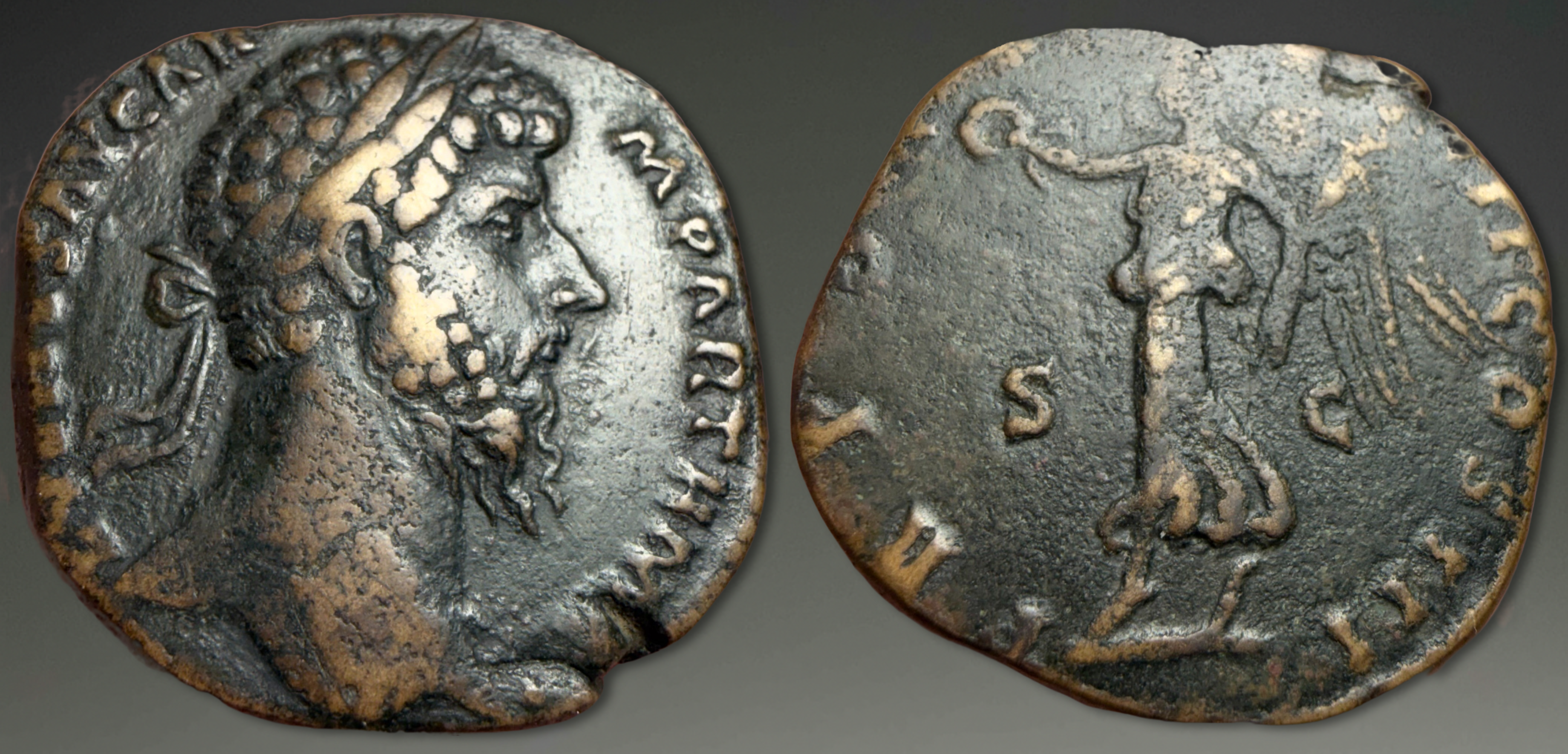 Lucius Verus. AE Sestertius, ca. 167 AD.