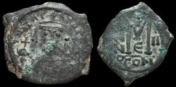 Ancient Coins - Byzantine Empire. Maurice Tiberius. AE Follis, ca. 583/84 AD.