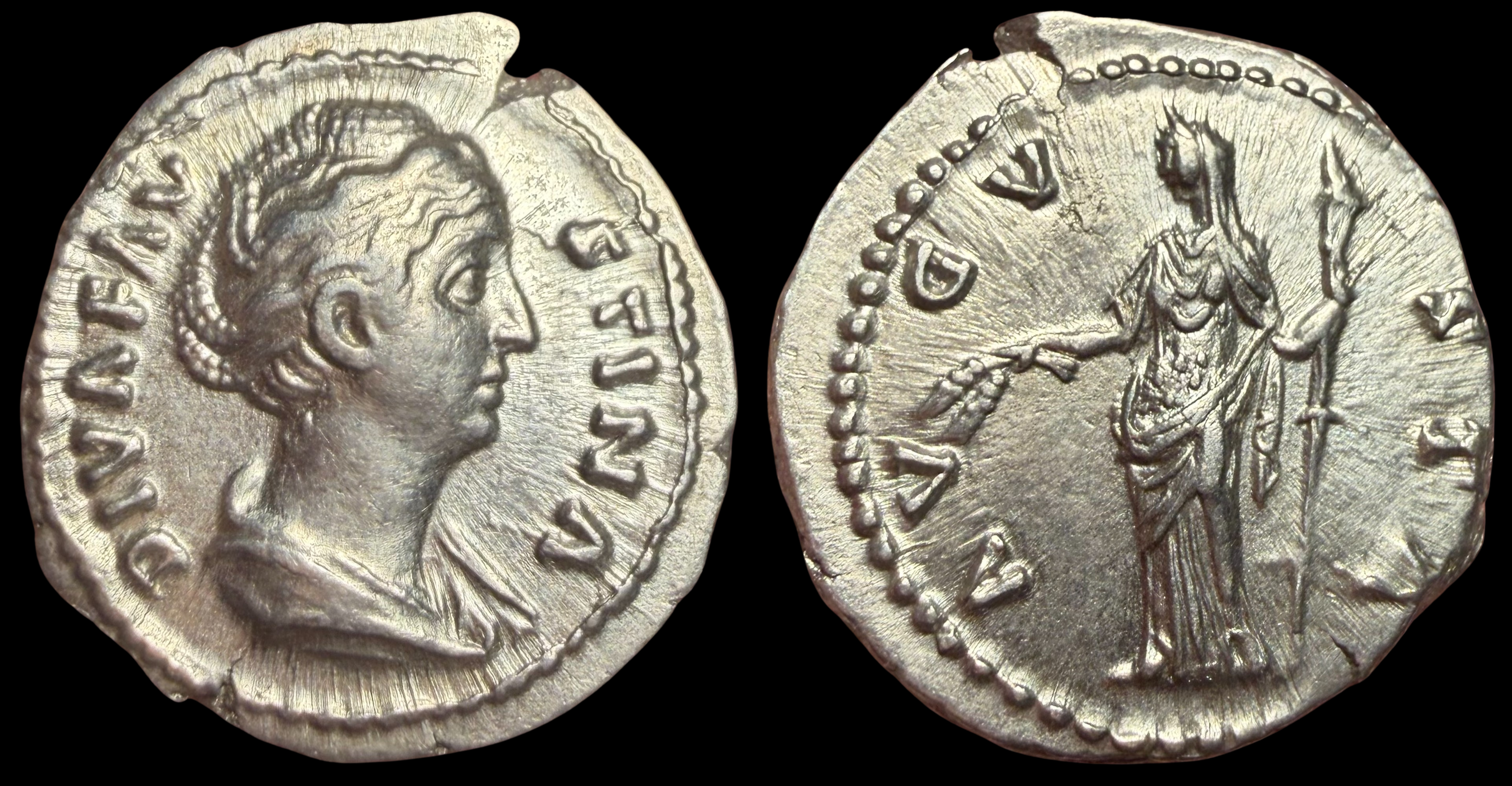 Faustina the Elder. AR Denarius, ca. 141 AD. Rome Mint.