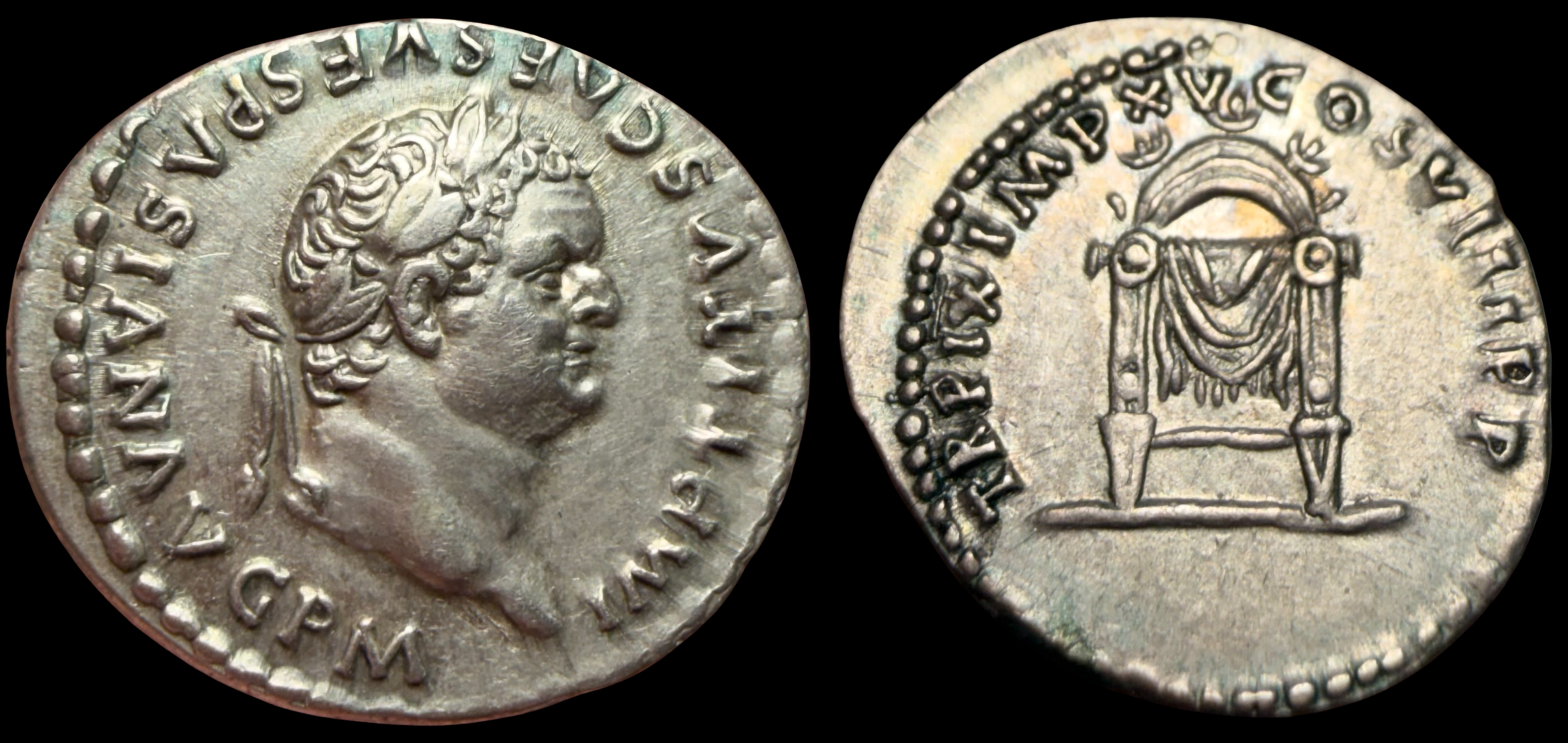 Titus. AR Denarius. ca. 80 AD.