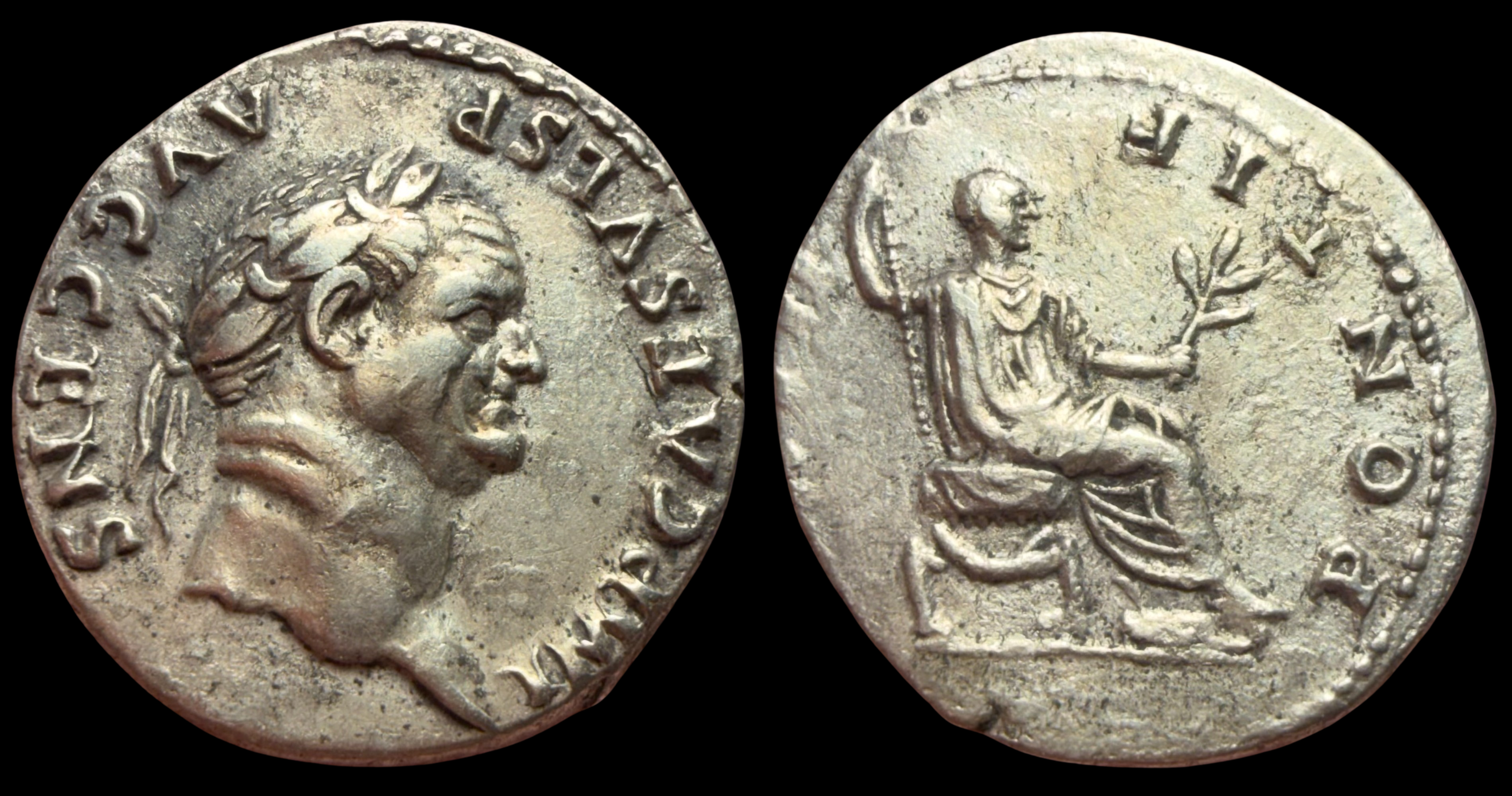 Vespasian. AR Denarius, ca. 73 AD.