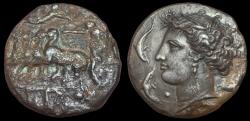 Ancient Coins - Sicily, Syracuse. Dionysius I. AR Dekadrachm, ca. 405-380/367 BC.