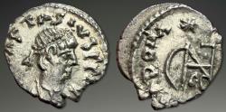 Ancient Coins - Invaders of Italy, Ostragoths. Theoderic. AR 1/4 Siliqua, ca. 493-518 AD.