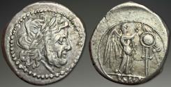 Ancient Coins - Roman Republic. Anonymous. AR Victoriatus, ca. 227-208 BC.