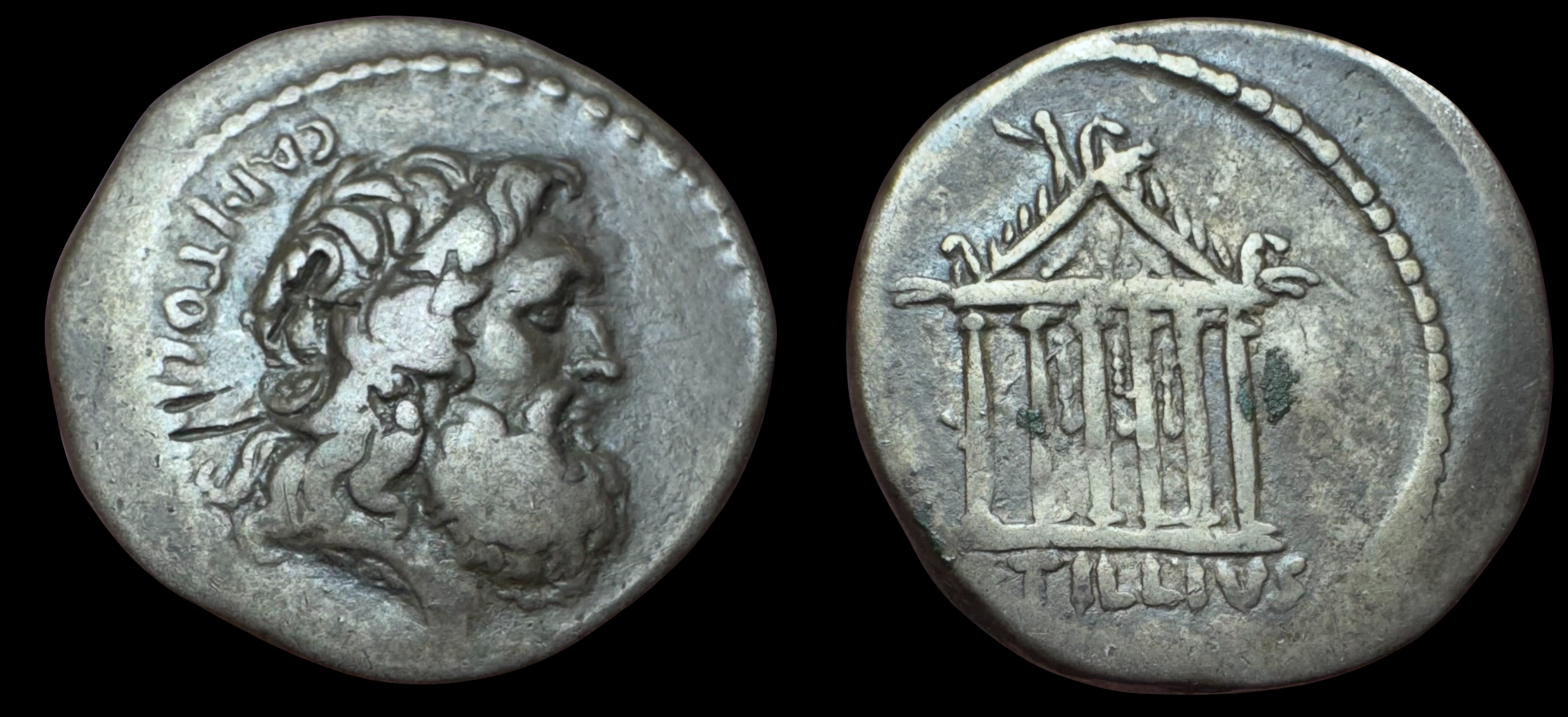 Roman Republic. Petillius Capitolinus. AR Denarius, ca. 43 BC.