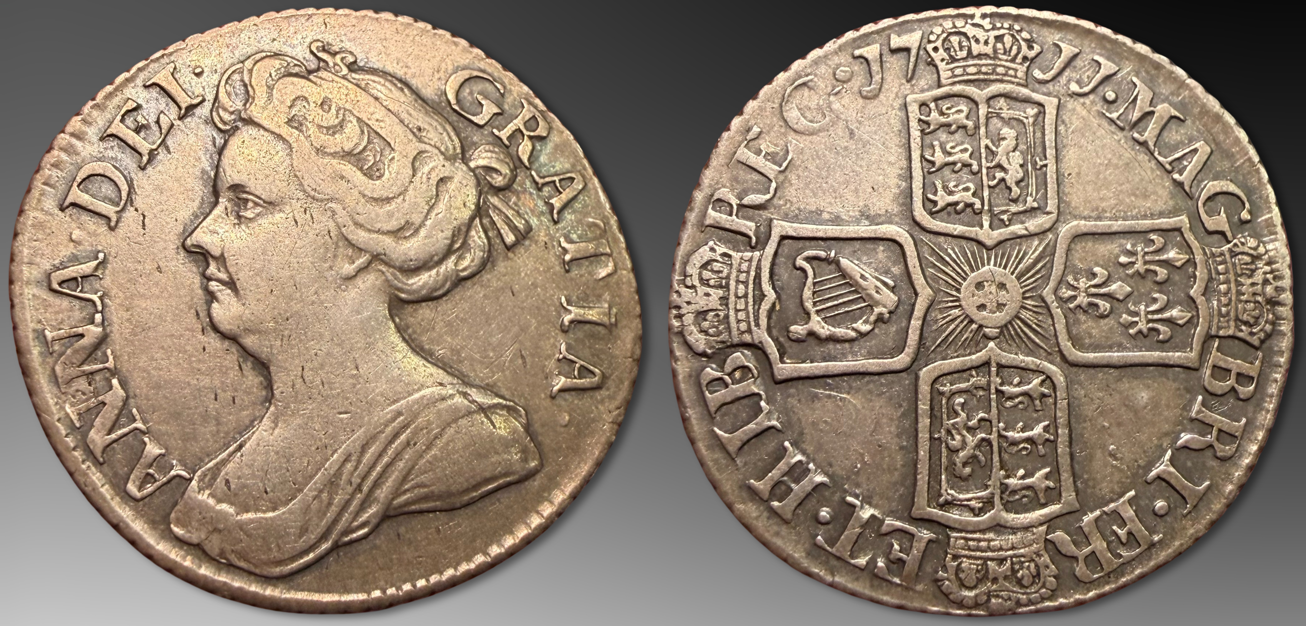 Great Britain. Anne. AR Sixpence, ca. 1711.