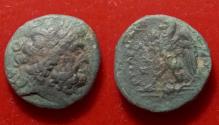 Ancient Coins - Ptolemy II. Æ19, Zeus head r. / Eagle On Thunderbolt
