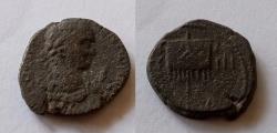 Ancient Coins - CARACALLA, Mesopotamia. Rhesaena 198-218  Bust rt. / LEG III, Vexillum.