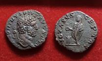 Ancient Coins - Caracalla, 198-217. BI Denarius Rome Contemporary "Limes" Emperor at Altar