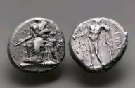 Ancient Coins - CILICIA, NAGIDOS 420-350 BC. AR Stater Aphrodite seated, Eros & Dionysos seated
