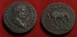 Ancient Coins - ELAGABALUS. Troas, Alexandria 218- 222. Æ25 grazing horse