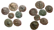 Ancient Coins - Lot of Pamphylia, Side Æ. 3rd-2nd centuries BC. Head of Athena Nike Pomegranate