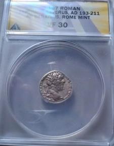 Ancient Coins - Septimius Severus. 193-211 AD. AR Denarius Rome, Hercules ANACS VF30