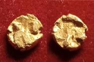 Ancient Coins - Ionia, Uncertain. Electrum 1/48 Stater. ca 625-560 BC. Raised pattern _ Incuse
