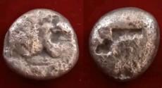 Ancient Coins - CARIA, Mylasa. Circa 530-490 BC. AR Stater Forepart Lion divided incuse 2