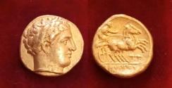 Ancient Coins - Kings of Macedon Philip II. AV Stater Gold 359-336 B.C. Pella Apollo - Charioteer